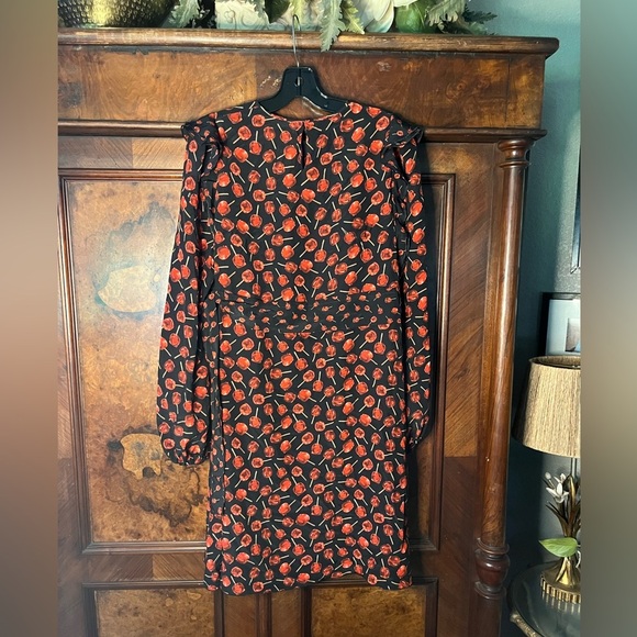 No. 21- Candy Apple Silk Dress. Size Italian 48/US Size 12. - Picture 4 of 9